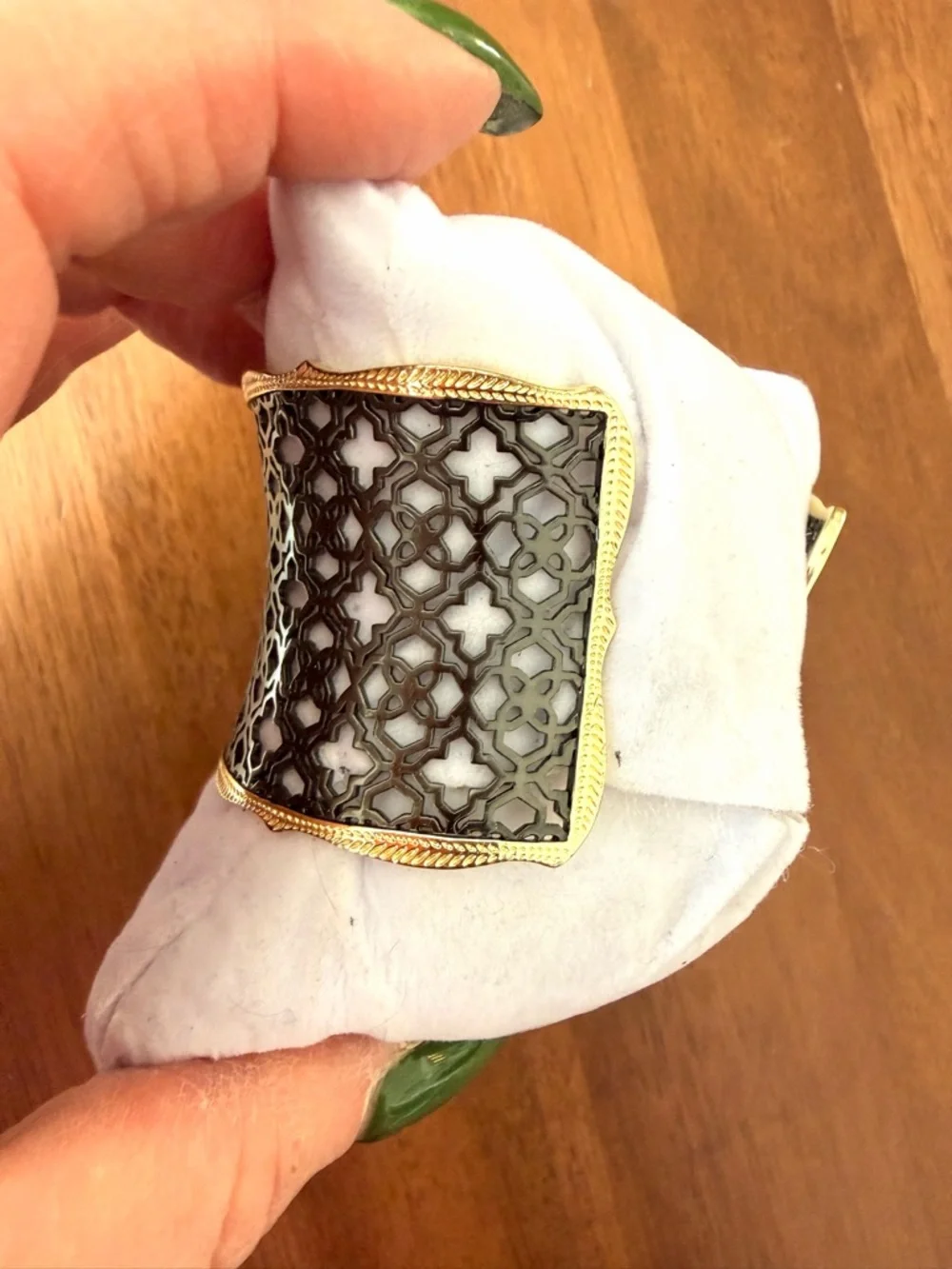 Kendra Scott Candice Gold and Bronze Filigree Cuff Bracelet